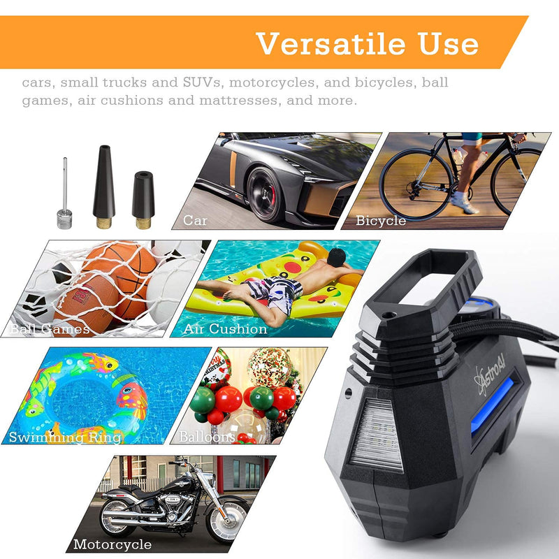 AstroAI 12V DC Auto Tire Inflator Air Compressor Pump (For Car Tires)