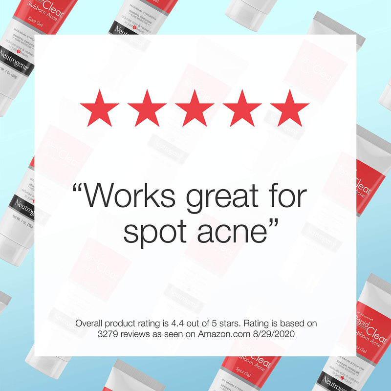 Neutrogena Rapid Clear Maximum Strength 10% Benzoyl Peroxide Spot Treatment Gel for Acne Prone Skin, 1 oz