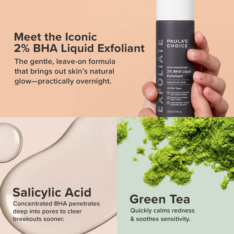 Paula's Choice Skin Perfecting 2% BHA Liquid Exfoliant Duo with Salicylic Acid (2 Bottles, 1 Full Size & 1 Travel Size). Gentle Blackhead Remover, Pore Minimizer & Wrinkle Reducer.