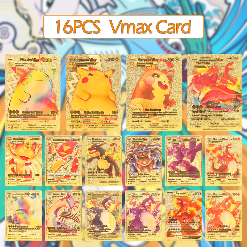 Pokémon TCG Gold Foil Card Expansion Set (13V Series, 16 Vmax Rares, 11 GX Rares, 7 Tag Team & 6 Basic Cards), 55 Pieces, Gift for Kids
