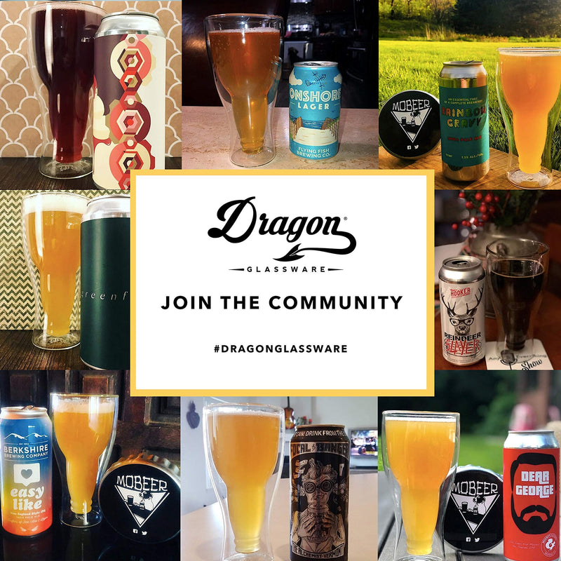 Dragon Glassware Clear Double Wall Insulated Pub Mug (13.5 oz, 1 Glass) - Upside Down Beer Bottle Design