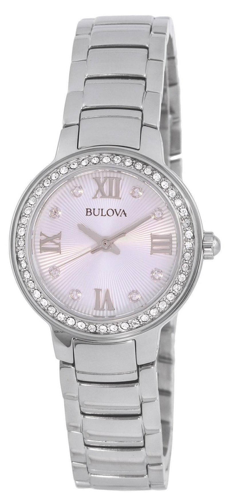 Bulova Crystal Accents Stainless Steel Silver Dial Quartz 96L280 Women's Watch