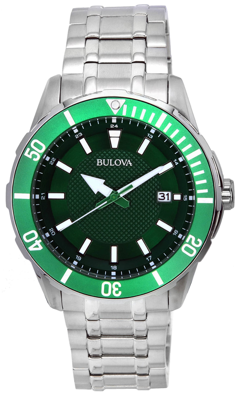 Bulova Classic Sport Green Dial Quartz 98B359 100M Men's Watch