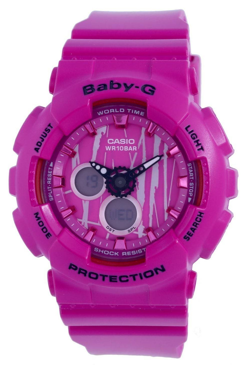 Casio Baby-G Analog Digital Scratch Pattern Quartz BA-120SP-4A BA120SP-4 100M Women's Watch