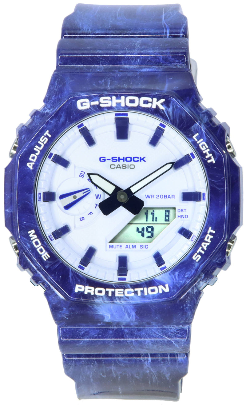 Casio G-Shock Porcelain Analog Digital White Dial Quartz GA-2100BWP-2A GA2100BWP-2 200M Men's Watch