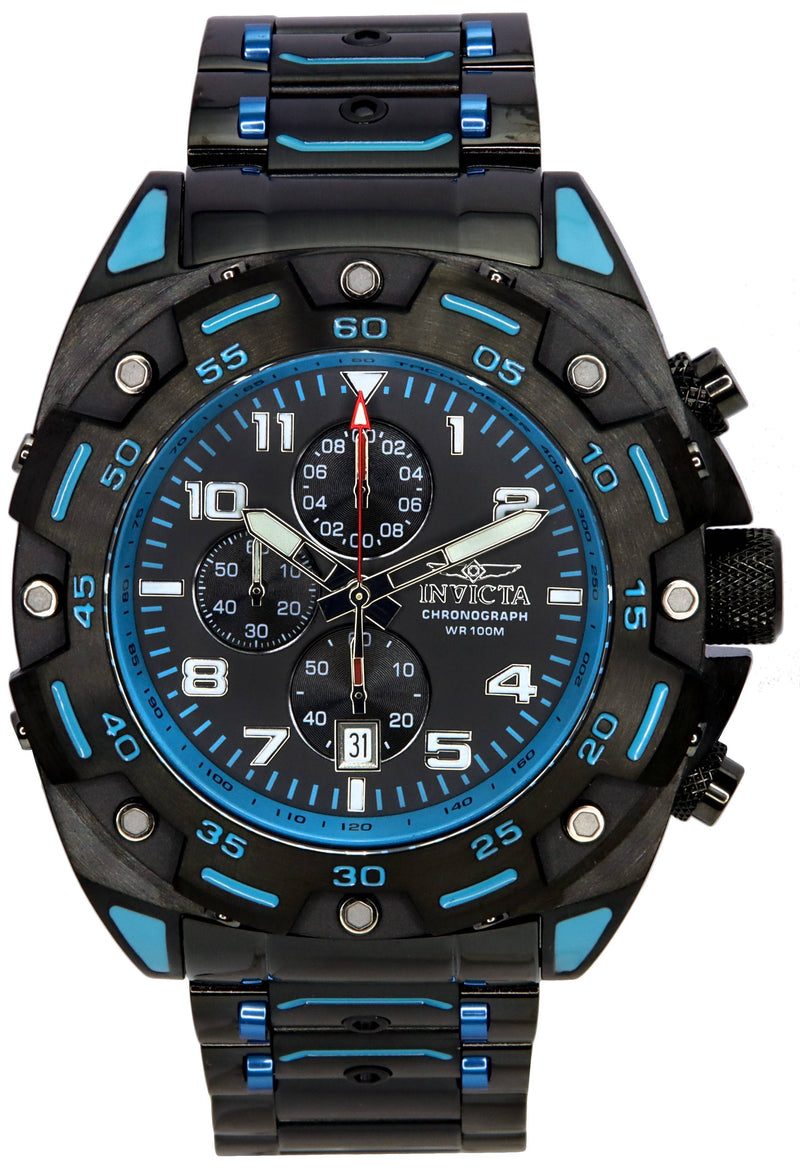 Invicta Sea Monster Chronograph Blue And Black Dial Quartz 37666 100M Men's Watch