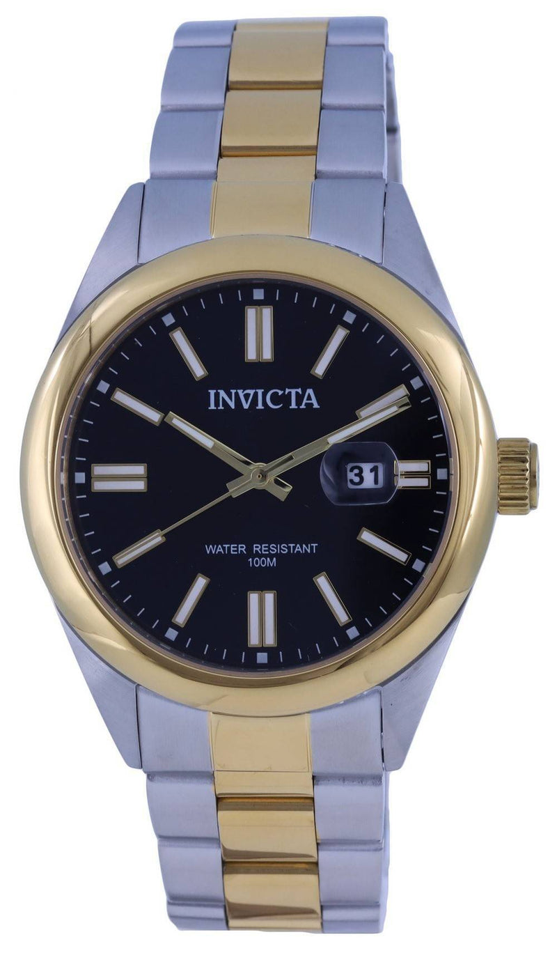 Invicta Pro Diver Two Tone Stainless Steel Black Dial Quartz INV38466 100M Men's Watch