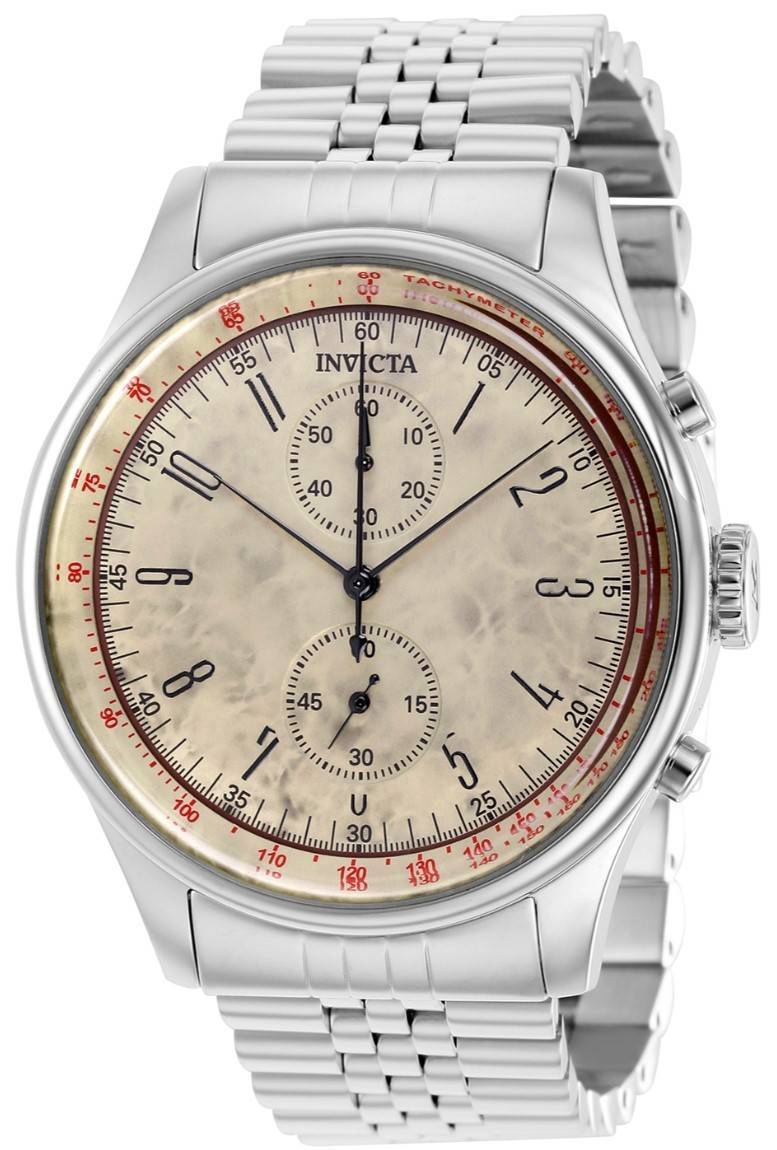 Invicta Vintage Chronograph Stainless Steel Beige Dial Quartz 40850 Men's Watch