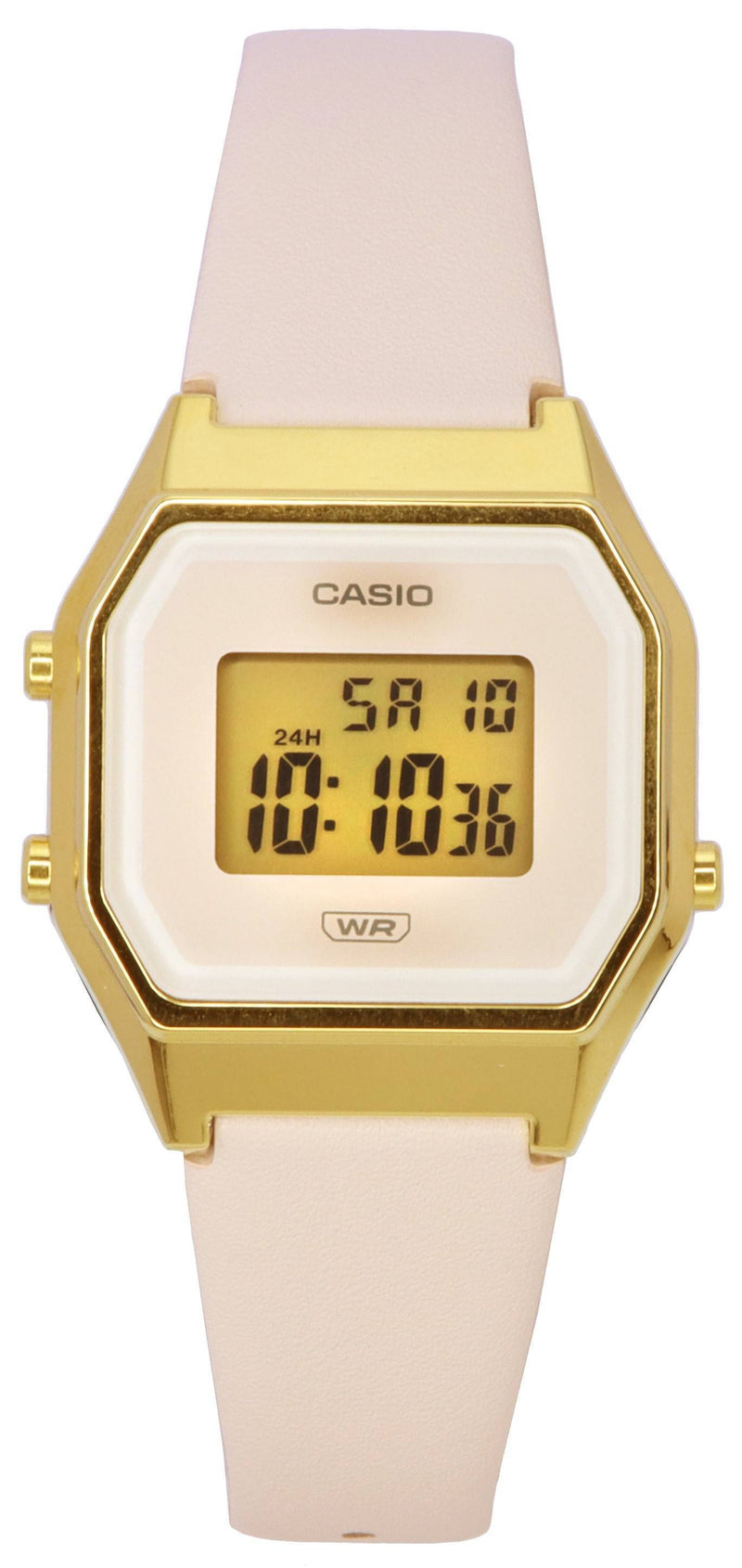 Casio Vintage Digital Leather Band Beige Dial Quartz LA680WEGL-4 LA680WEGL-4 Women's Watch