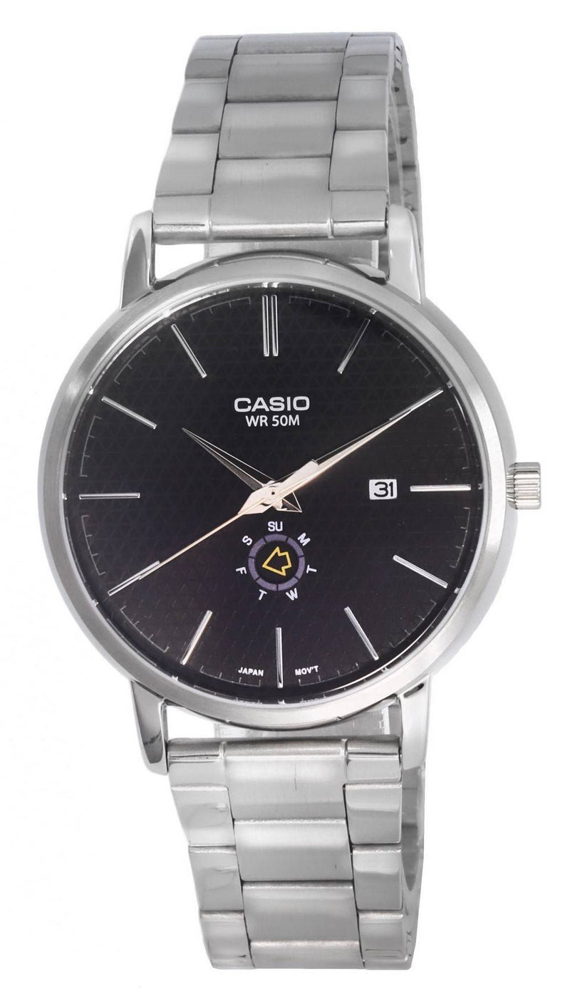 Casio Analog Stainless Steel Black Dial Quartz MTP-B125D-1A MTPB125D-1 Men's Watch