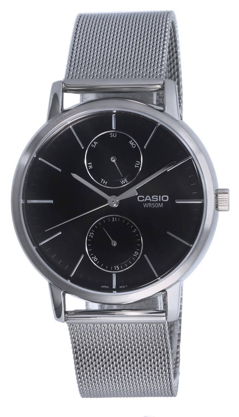 Casio Analog Stainless Steel Mesh Black Dial Quartz MTP-B310M-1A MTPB310M-1 Men's Watch