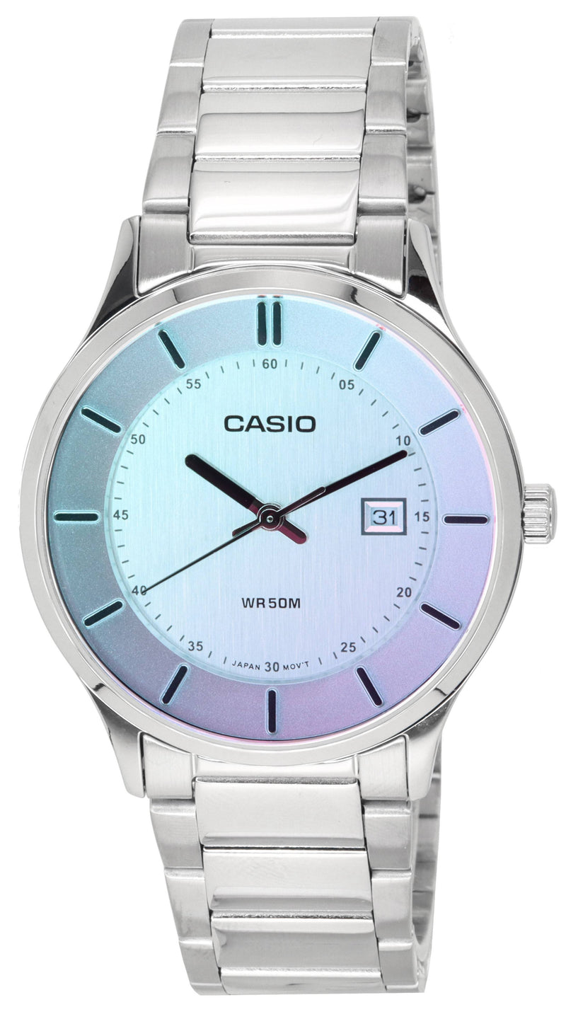 Casio Standard Analog Stainless Steel Multicolor Dial Quartz MTP-E605D-7E MTPE605D-7E Men's Watch