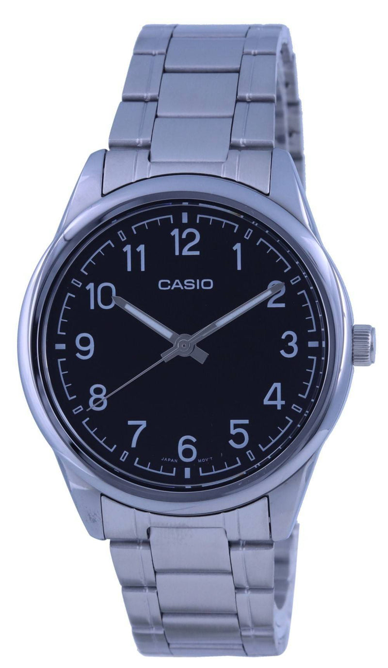 Casio Black Dial Stainless Steel Analog Quartz MTP-V005D-1B4 MTPV005D-1B4 Men's Watch