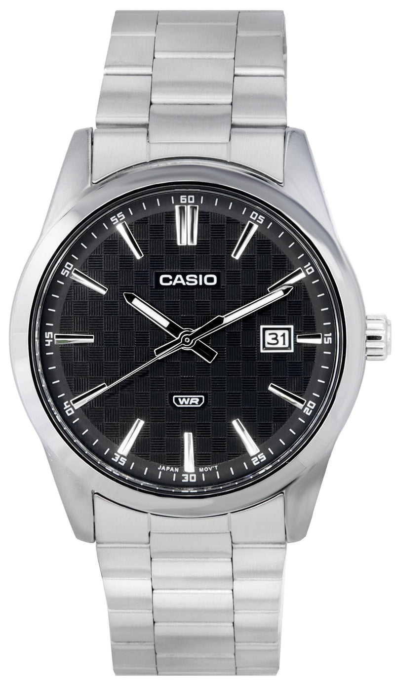 Casio Analog Stainless Steel Black Dial Quartz MTP-VD03D-1A MTPVD03D-1 Men's Watch